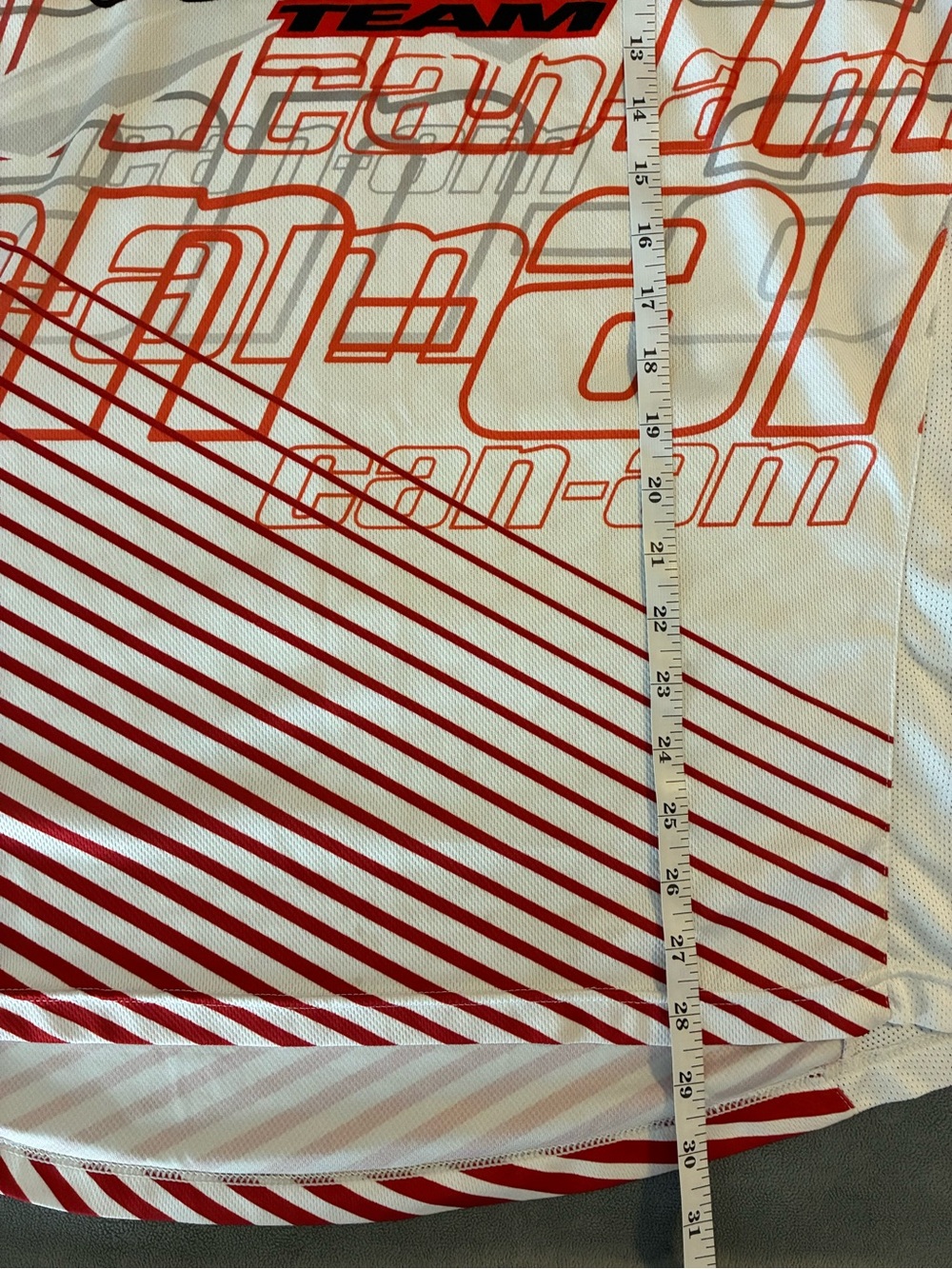 Can An BRP Men's Red and White Performance Shirt - Picture 9 of 9